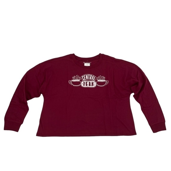 NWT Jerry Leigh F•R•I•E•N•D•S Central Perk Red Long Sleeve T-Shirt Size XL - Picture 1 of 5